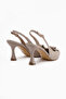 Sanny Beige Buckle Women's Heeled Shoes - 8