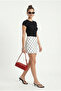 Women's Polka Shorts Lined White Polka Dot Woven Mini Skirt - 3