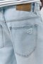Düz kesim denim bermuda şort - 5