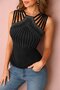 Women's Shoulder Strap Stripe Detailed Stoned Viscose Blouse