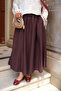 Women's Crinkled Flared Maxi Skirt Plum