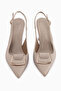 Sanny Beige Buckle Women's Heeled Shoes - 7