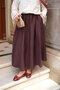 Women's Crinkled Flared Maxi Skirt Plum - 3
