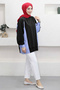 5553 - Comfortable, Casual Basic 2-Thread Striped Poplin Fabric Garnished Sweatshirt Women's Long Sweatshirt - 2