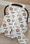 100% Cotton Muslin Stroller Cover |   Soft and Breathable Fabric - Animals - 2