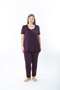 Women's Plus Size Viscose Lace Detailed Short Sleeve Comfortable Fit Pajama Set - 3
