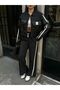 Premium Quality Imported Fabric Stripe Detailed Black Sporty Stylish Women's Double Suit - 7