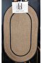 Jute Straw 2-Piece Luxury Bathroom Set Mat Set - Beige with Dark Gray Braided Edges - 2