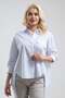 Women's White Cord Detailed Oversize Cotton Lycra Shirt - 6