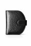 Women's Black Zippered Mini Wallet with Card Holder and Coin Compartment, Stylish Design
