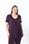 Women's Plus Size Viscose Lace Detailed Short Sleeve Comfortable Fit Pajama Set - 4