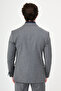 Pinstripe Slim Fit Wide Collar Premium Wool Men's Suit Gray - 44320.26Y - 5