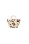 Women's Beige Straw Weave Patterned Zippered Shoulder Bag-05Pc25Y1515-Hsr Ntr - 4