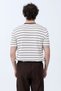 Men's Crew Neck Cotton Striped T-Shirt Brown - 26Y 4039 - 7