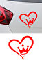 Heart Crown Sticker - Heart Auto Sticker - Car Motor Helmet Sticker 15X14Cm
