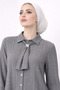 Tie Detailed Buttoned Casual Shirt - 3