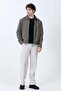 Men's Zippered Double Pocket Boxy Fit Slim Jacket Khaki - 26Y 99545 - 3