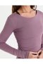 Lilac Purple Ecovero ™ Viscose Women's Long Sleeve Semi-Wide Collar 4-Season Undergarment - 3