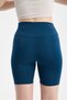 Women's High Waist Gathering Biker Leggings Above Knee Sports Casual Shorts Leggings No-Show Shorts - 4