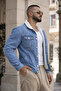 Men's Trendy Winter Slim Fit A.Blue Fleece-Lined Denim Jacket - 5