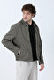 Men's Zippered Double Pocket Boxy Fit Slim Jacket Khaki - 26Y 99545