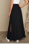 New Season Women's High Waist Belted Side Slit Long Sandy Skirt - 4