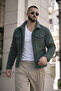 Men's Trendy Winter Slim Fit Khaki Fur-Lined Denim Jacket - 3