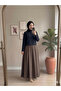 High Waist Elastic Waist Strawberry Fabric Long Summer Skirt with Pockets - 2