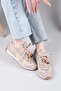 Palmas Stone Detailed Stretch Sneakers Beige - 4