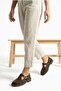 Women's Suede T-Strap Loafer Shoes - 3