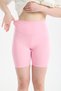 Women's High Waist Gathering Biker Leggings Above Knee Sports Casual Shorts Leggings No-Show Shorts - 5