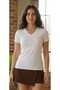 2-Pack V-Neck Black and White Slim Fit Women's Basic Cotton Lycra Short Sleeve T-Shirt Combed Cotton T-Shirt - 5