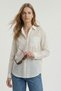 Ecru Pocketed Striped Oversize Shirt 5449 - 2