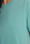 Women's Loose Fit Comfortable Fit 100% Cotton Soft Textured Crew Neck Short Sleeve Green T-Shirt Blouse - 5