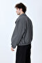 Men's Zippered Slim Jacket with Snap Detail and Double Pockets, Gray - 26Y 99544 - 6