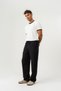 Unisex Regular Fit Basic T-Shirt with Collar and Washed Sleeves - 3