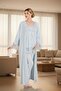 Women's Ecru Special Design Lace Maternity Pajama Set with Maternity Dress - 4