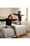 Young Men's Cotton Collar Buttoned Pocketed Gift Black Color Bottom Top Pajama Set Al009 V2 Bb2441 - 6