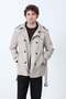 Men's Buttoned Belt Detailed Double Pocket Trench Coat Beige - 26Y 99506 - 3