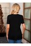 Women's Short Sleeve V Neck Front Buttoned Viscose Blouse - 4