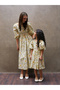 Green Azalea Square Collar Mother-Daughter Combination