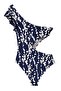 Minimalist Floral Patterned Asymmetrical Cut-Out Girls' Swimsuit - 2