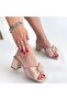 Niyyar Beige Skin Heeled Slippers - 4