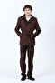 Men's Buttoned Belt Detailed Double Pocket Trench Coat Brown - 26Y 99506 - 2