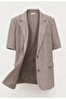 Double-Breasted Collar Comfortable Fit Padded Slim Blazer Jacket - 6