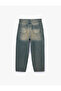 Cotton Pocketed Oversize Regular Waist Loose Skater Jean Trousers - 6