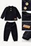 Boy's Set Ribbed Ribbed Fabric Double Top and Bottom Set (1-5 Years) - 5