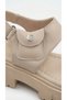 High Sole Side Pocket Detailed Cream Women's High Sole Summer Women's Sandals - 8