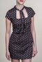 Women's Summer Coffee Polka Dot Patterned Square Neck Mini Dress Stylish Casual Comfortable 50384 - 2