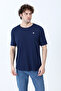 Men's Crew Neck Printed T-Shirt Navy Blue - 26Y 4074 - 4